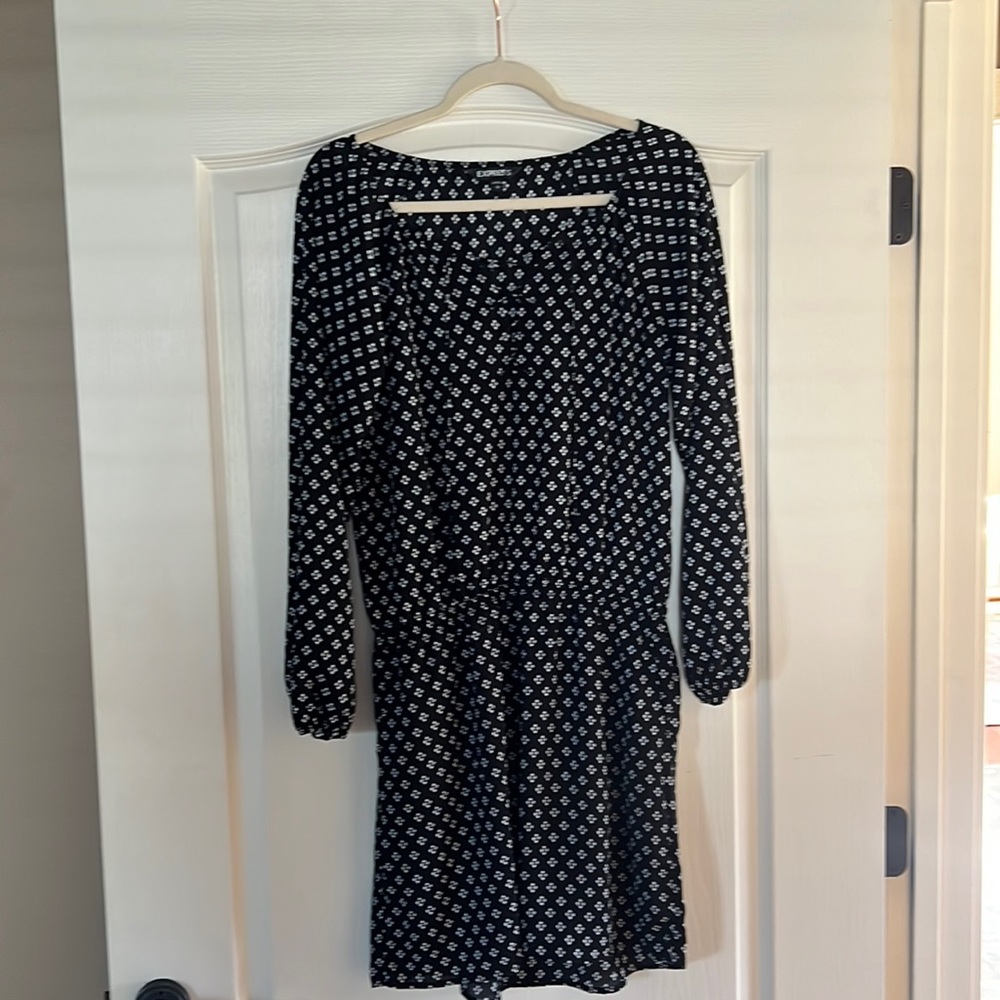 Express, black and white dress